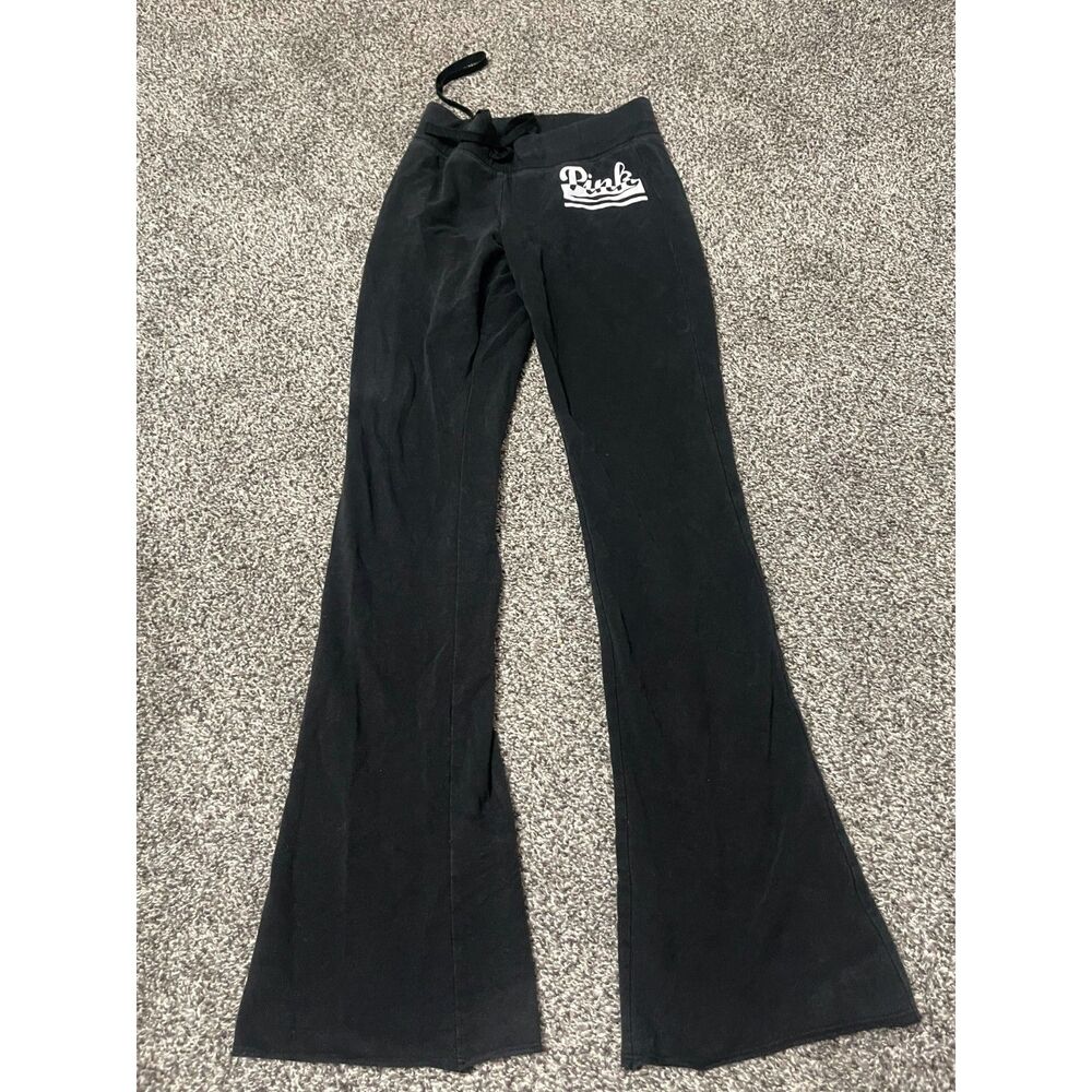 Y2K Victoria's Secret PINK black mid-to-low rise Flare Leggings XS